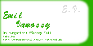 emil vamossy business card